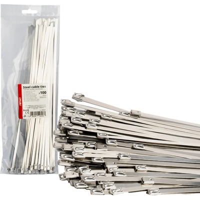 Amio 04323 Nerezové sťahovacie pásky 4,6 x 300 mm 100 ks