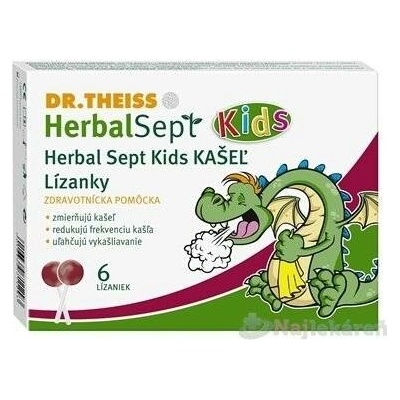 Naturprodukt Dr.Theiss HerbalSept Kids KAŠEL Lízátka 6 ks