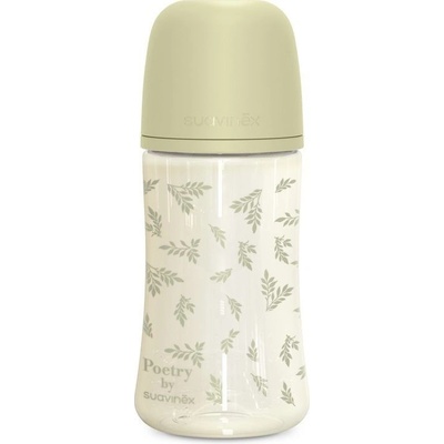 Suavinex kojenecká láhev Poetry fyziol průtok zelená 270ml