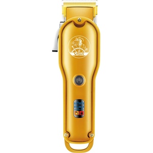 VGR Машинка за подстригване vgr 650, Стоманено острие, lcd дисплей, Шест приставки, Златен