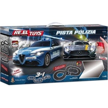 RE.EL Toys autodráha licencovaná Polizia 3v1 1:43 3 metry 3 sestavy LED světla