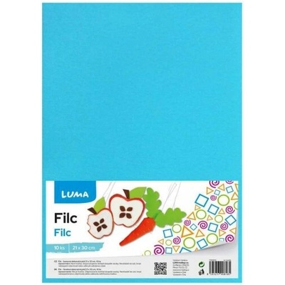 Filc A4 modrý světle LUMA, 10ks