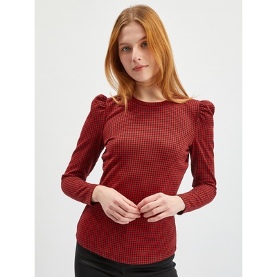 Orsay Червена дамска тениска с дълъг ръкав и десен ORSAY Orsay | Cherven | ЖЕНИ | S