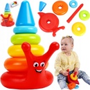 Teddies Skládanka pyramida kroužky šnek