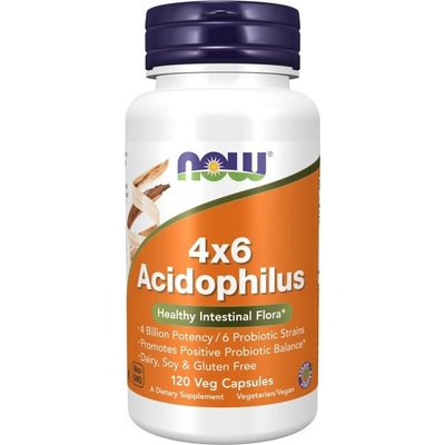 Now Foods acidophilus 4 x 6 120 vegetariánskych kapsúl