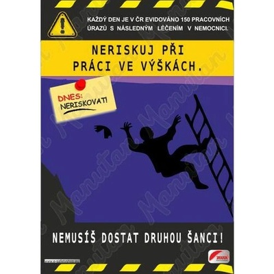 Plakát BOZP práce ve výškách, plast 594 x 841 x 0,5 mm