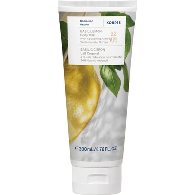 Korres Basil Lemon Smoothing Body Milk hydratační a zjemňující tělové mléko 200 ml