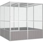 vidaXL Клетка за птици сива 213, 5x217, 5x211, 5 см поцинкована стомана (171552)