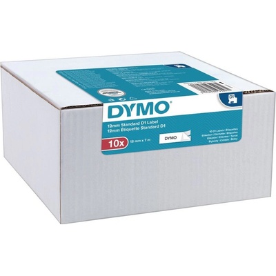 Dymo D1 45013, 2093097, 12mm x 7m, čierna tlač/biely podklad, originální pásky, 10ks