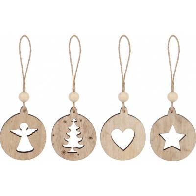 Textilomanie Vianočná ozdoba RUSTIC JOY drevená 7,5 cm - rôzne vzory