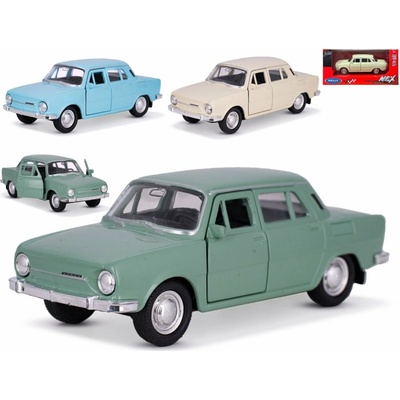 Welly Škoda 100 12cm kov spätný chod 3farby v krabičke