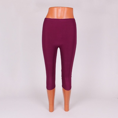 Летен клин 7/8 с тънък ластик в лилав цвят