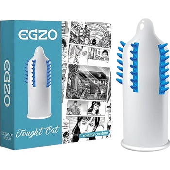 EGZO Tough Cat - презерватив с текстурирани и рингови издатини (1бр. )