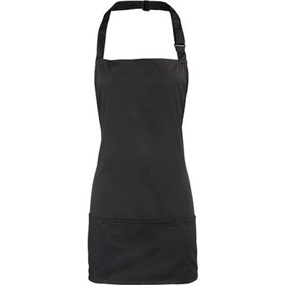 Premier Workwear Colours Gastro zástěra 2v1 PR159 Black Pantone Black C 60x62cm