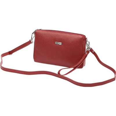 Mia More Tříoddílová malá kožená crossbody kabelka no. 42 červená