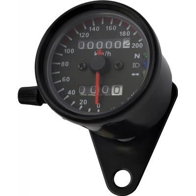 SEFIS mechanický analogový tachometr na motocykl retro 200 černý