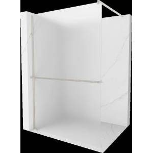 Mexen Kioto+ душ екран с рафт Walk-in 100 x 200 см, матирано, четкаван никел - 800-100-121-97-30 (800-100-121-97-30)
