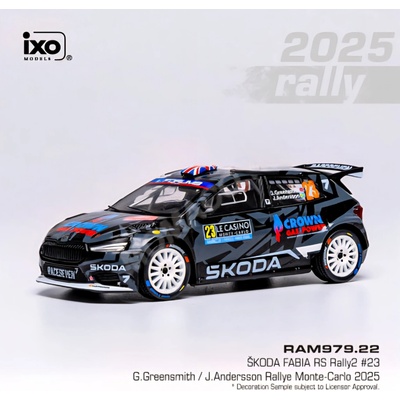 Škoda Fabia Rally2 Rally Monte Carlo 2025 23 Greensmith Andersson IXO 1:43