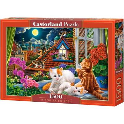 Castorland Пъзел Castorland от 1500 части - Котенца на покрива (C-152056-2)