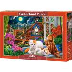 Castorland Пъзел Castorland от 1500 части - Котенца на покрива (C-152056-2)