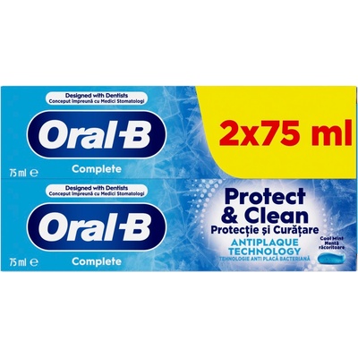 Oral-B Паста за зъби Complete Protect & Clean, 2 x 75 ml
