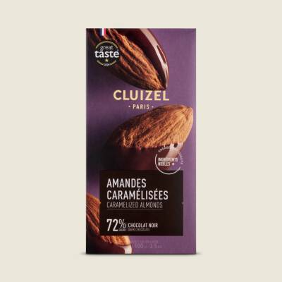 Cluizel hořká s karamelizovanými mandlemi 72% 100 g