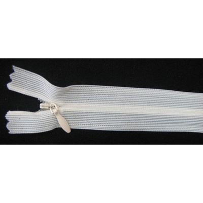 Zips krytý nedeliteľný 35cm smotanový