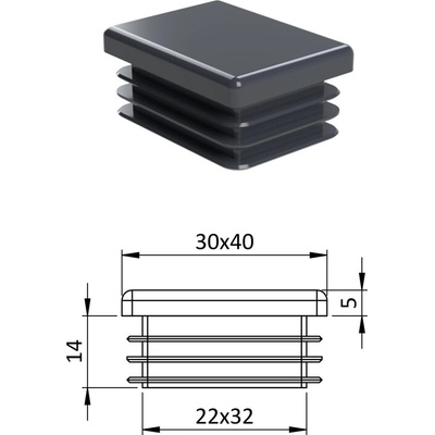 Krytka plastová 30 x 40 mm