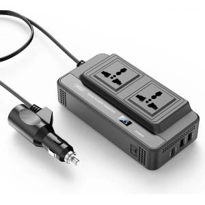 XO Инвертор за кола XO CZ011, 200W, 2xUSB-A + USB-C + 2xAC, Черен (CZ011)