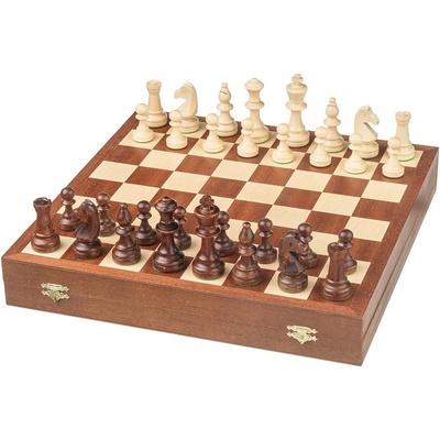 Dřevěný šachový set BamBoo s figurkami - mahagon