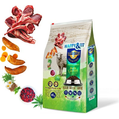 Happy&Fit Superior GF Hypoallerge lamb 10 kg