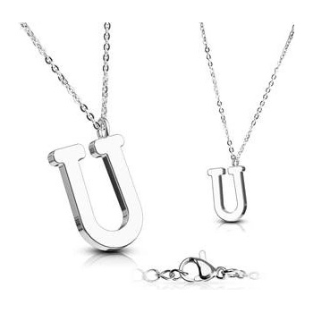 Šperky4U Ocelový řetízek s přívěškem iniciála OPD0096-U