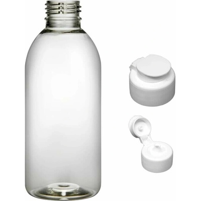 Tera plastová lahvička čirá s bílým dávkovacím víčkem 200 ml