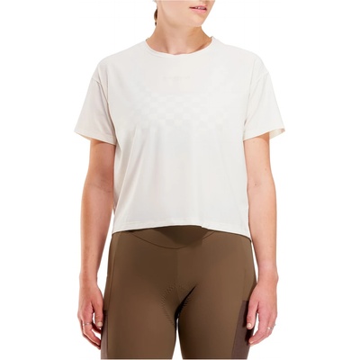 PEPPERMINT Дамска фланелка с къс ръкав за колоездене PEPPERMINT Women's Backroads Crop Tee Cycling jersey - Coconut (156-2779-0212)