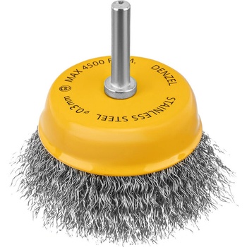 Denzel Четка за бормашина, 75 мм, чашковидна, с опашка, усукана тел от неръждаема стомана// Denzel
