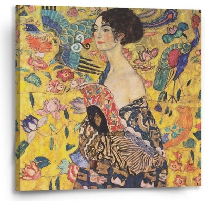 Sablio Obraz Dáma s vejárom - Gustav Klimt - 50x50 cm