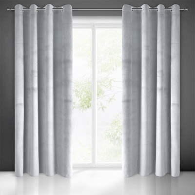 Dekorační velvet závěs s kroužky PIERRE CARDIN 140x250 cm stříbrná, (cena za 1 kus) MyBestHome
