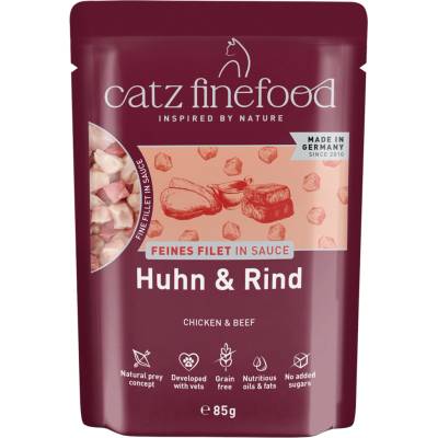 catz finefood jemné filety kuřecí a hovězí 32 x 85 g