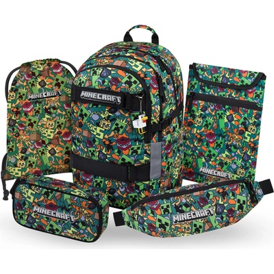 BAAGL SET 5 Skate Minecraft Chaos: batoh penál sáček ledvinka obal na notebook – Sleviste.cz