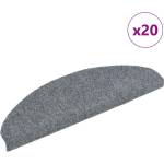 vidaXL Самозалепващи се постелки за стълби, 20 бр. , 65x21x4 см, светлосиви, полукръгли, големи (3365646)