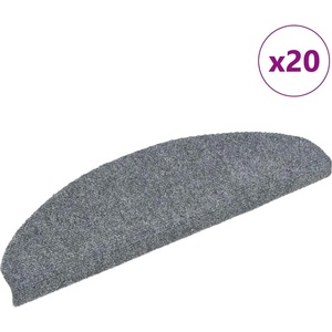 vidaXL Самозалепващи се постелки за стълби, 20 бр. , 65x21x4 см, светлосиви, полукръгли, големи (3365646)