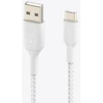 Belkin BOOST CHARGE USB-A to USB-C Cable, Braided - 1M - White (CAB002bt1MWH)