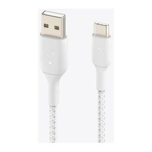 Belkin BOOST CHARGE USB-A to USB-C Cable, Braided - 1M - White (CAB002bt1MWH)