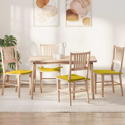 vidaXL Възглавници за седалки 4 pcs Жълто 40 x 40 x 3 cm Кадифе (42015213)