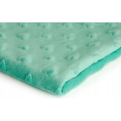 Látka minky srdička, 320 g/m², šíře 160 cm, metráž, mentolová