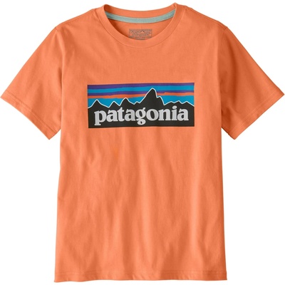 Patagonia Детска тениска Patagonia Kid's P-6 Logo T-shirt - Peach Sherbet - размер XXL (704-3909-1216)