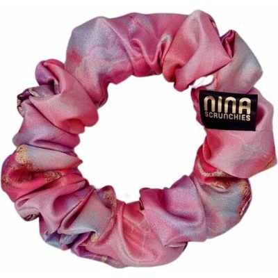 Saténová gumička do vlasov Marble Rose S