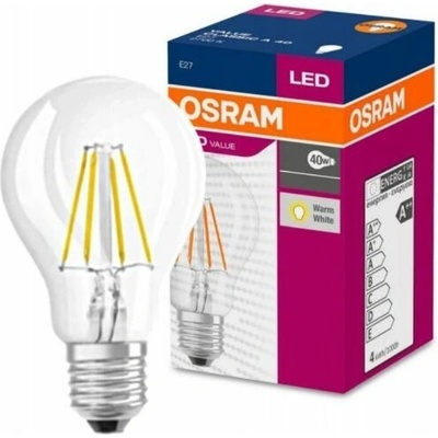 Osram LED VALUE CL A FIL 40 4W/827 E27 2700K teplá biela