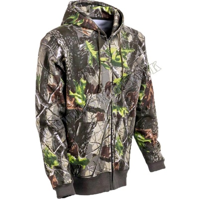 hoodie s kapucňou SO ZAPÍNANÍM NA ZIPS HARDWOOD OLIV