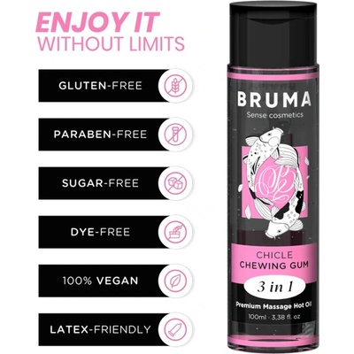 Bruma premium massage hot oil chewing gum 3 in 1 100 ml